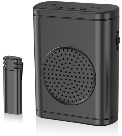 Amplificatore Vocale Portatile 2600mAh Ricaricabile Amplificatore vocale senza fili con Microfono Lavalier Wireless 10W Pa System altoparlante per Insegnanti, Guide Turistiche Sport Trainer