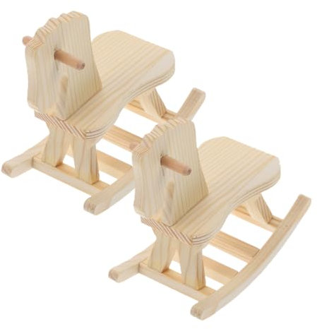 TOYANDONA 2st Kinderspielzeug Aus Holz Tischdekorationen Schaukelpferd Figur Spielzeug Schaukelpferd Modellbausätze Für Kinder Schaukelspielzeug Babyfiguren Hölzern Khaki