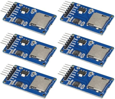 VKLSVAN 6PCS Micro SD Card Module Mini TF Card Adapter with Memory Storage Breakout Board SPI Interface Driver TF Card Adapter