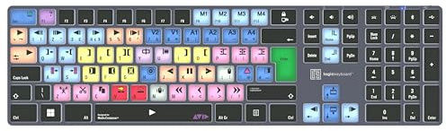 LOGICKEYBOARD Wireless Backlit 'Titan' designed for use with Avid Media Composer on Windows • 'Classic' Layout • p/n LKB-MCOM4-TPC-UK
