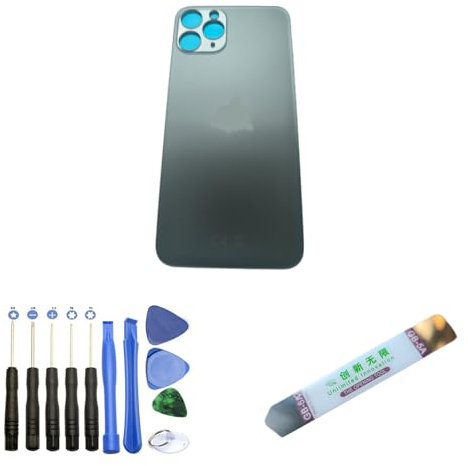Experto móvil - Pantalla trasera compatible de repuesto para iPhone 11 Pro / 11 Pro Max + Herramientas + Adhesivo 4 colores a elegir (11 Pro Max Verde Noche)