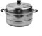 Pentola a vapore in acciaio inox, a 2 ripiani, adatta per tutti i piani cottura, diametro 26/28/30 cm, con 2 strati di vapore, accessori da cucina (30 cm)