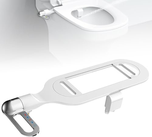 Airlando Smart Bidet sedile WC con doppio ugello, scarico meccanico non elettrico, 2 modalità di spruzzo (singolo freddo) per una maggiore igiene e comfort