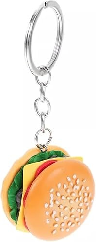 Hamburger-Simulations-Cheeseburger-Anhänger, Schlüsselanhänger, handgefertigter Schmuck zum Aufhängen an Tasche, Schlüsselanhänger, Zubehör, Auto-Schlüsselanhänger, Bobs, Burger, Schlüsselanhänger