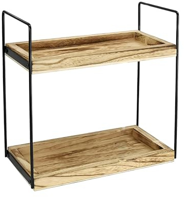 louuuou 1PCS 2 Tier Bathroom Countertop Organizer, Countertop Storage for Skincare, Cosmetics & Toiletries, Perfect for Skincare Organiser, Perfume Organiser & Kitchen Storage & Organisation
