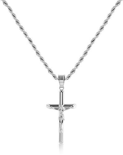 ALEXCRAFT Kreuz Kette Gold für Damen 14K Vergoldete Anhänger Halskette | Edelstahl Kreuz Anhänger Halsketten für Damen Frauen Herren Verstellbares Kette Stapelbare Halskette Ketten Schmuckgeschenke