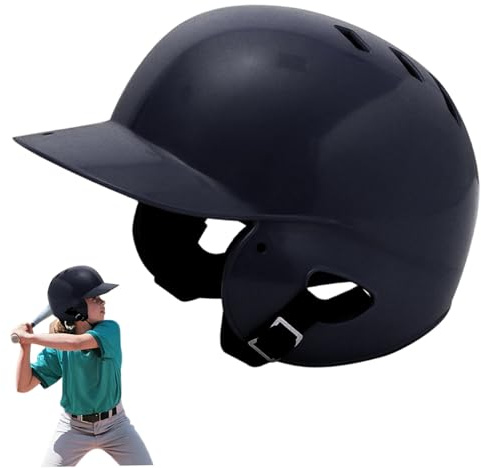 Grtheenumb Kinder-Schlaghelm, Tee-Ball-Helm, atmungsaktiv, verdickt, schlagfest, schützender Schlaghelm, Einheitsgröße für Kinder und Jugendliche, Schwarz