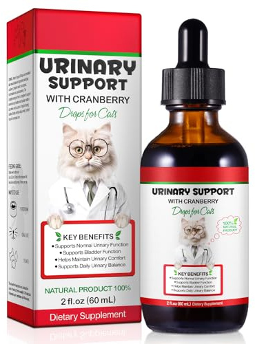 Katzenflüssigkeit für Harnwege 60ml, hilft bei Nierensteinen, Nahrungsergänzungsmittel für die Gesundheit der Harnwege, Blasenstütze – Behandlung von Harnwegsinfektionen – reduziert Harnwegsinfektione