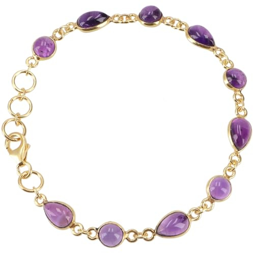GURU SHOP Indisches Boho Armband, vergoldetes Sterling Silber mit Steinen