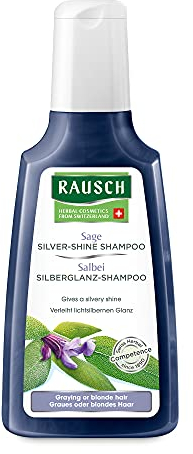 Rausch Salbei Silberglanz-Shampoo (wirkt nachhaltig dem Gelbstich entgegen für natürlichen Glanz, ohne Silikone und Parabene-Vegan), 1er Pack (1 x 200 ml)