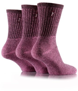 Jeep Ladies 3 Pair Vintage Socks In 3 Colours - 4-7 Ladies - Pink
