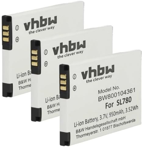 vhbw 3X Akku kompatibel mit Gigaset Premium 300HX | schnurlos Festnetz Telefon (950 mAh, 3,7 V, Li-Ion)