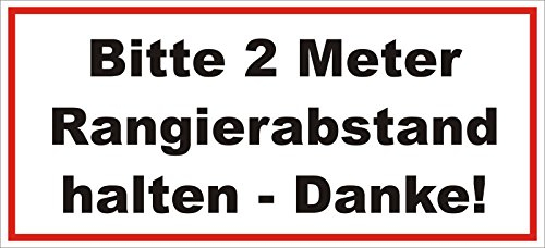 easydruck24de Aufkleber Bitte 2 Meter Rangierabstand halten - Danke! 20 x 9 cm Achtung Vorsicht Warnung - Auto-Anhänger LKW Spedition Lieferwagen Fahrzeug - hin078