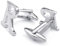 HONEY BEAR 1 Paar Herren Edelstahl Manschettenknöpfe Hochzeit Cufflinks Manschettenknopf Silber Buchstabe (R)