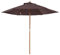 Outsunny Ombrellone da Giardino 2.5x2.3m, Ombrellone Parasole a 6 Stecche in Legno e Poliestere, Marrone