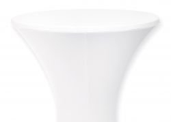 Mc-Stoff Tischplattenbezug Haube Stretch Cover für Stehtischhusse 80 cm weiß