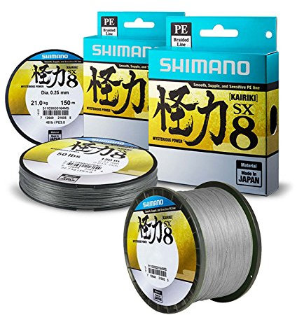 Shimano Kairiki PE 0.28mm SteelGray 28.0kg,300m geflochtene Schnur