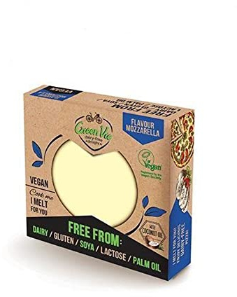 GreenVie Mozzarella Block • 250g | Vegan Mozzarella Cheese Alternative | Melts Beautifully | Fortified with Vitamin B12 | Dairy-Free, Gluten-Free & Soy-Free | No Palm Oil | Certified Vegan