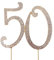 Honbay 50 Birthday Cake Topper Sparkly Bling Alloy Crystal Rhinestones Cake Topper Cake Decoration for 50th Birthday or Anniversary Party (Gold)