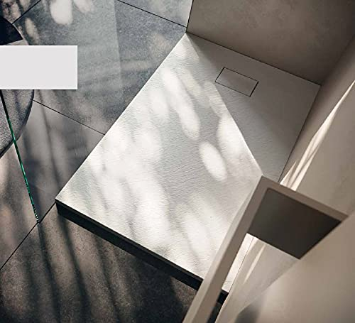 Duschwanne 70 x 120 1 ° Wahl rechteckig aus Kunstharz Effekt Stein