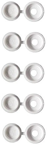 PENTECH MOULDING CO LTD Plastic Screw Cup and Snap Covers Caps to Fit No.6 Screws Pack of 50 - Number Plate Screws Covers - Colours Available White, Black, Blue, Yellow