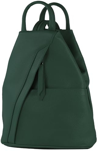 modamoda de - T180 - Damen Rucksack Tasche aus ital. Leder, Farbe:Petrol