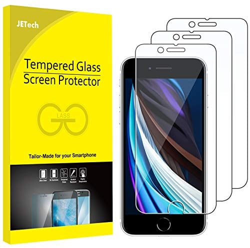JETech Schutzfolie fur iPhone SE 3/2 (Modell 2022/2020) 4.7 Zoll, Folie Displayschutzfolie, 3 Stück