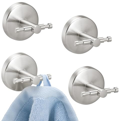 bremermann Bad-Serie PIAZZA - Handtuchhaken 4er-Sets (Edelstahl Doppelhaken)