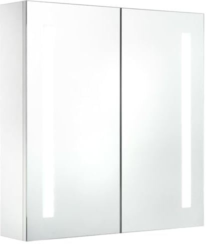 vidaXL LED Spiegelschrank mit 3 Ablagen Badschrank Badspiegel Badezimmerspiegel Hängespiegel Badezimmer Spiegel Hängeschrank 60x14x62cm
