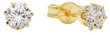 Amor Ohrstecker Unisex Damen Herren Ohrschmuck, mit Zirkonia synth, 0,4 cm, Gold, Kommt in Schmuck Geschenk Box, 2013782