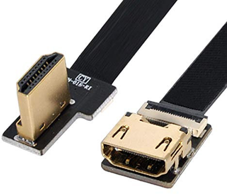 Xiwai CYFPV - Cavo piatto HDMI maschio a femmina FPC ad angolo retto da 90 gradi, per fotografia aerea multicopter HDTV (0,5 m)