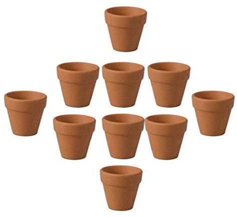 Zonfer 12pcs Mini Terracota Ollas De Barro, Arcilla Maceta De Cerámica, Ollas, para Navidad Interior Y Bodas Aire Libre, 3x3cm