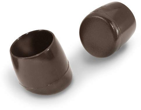 4 Abdeckkappen Stuhlgleiter für runde Rohre, schräg mit doppeltem Boden, Kunststoff, Schwarz (19mm, Schräge 20 Grad)