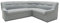 DOMO. collection Ecksofa Berlin, zeitlose Eckcouch mit Schlaffunktion und Federkern-Polsterung, Sofa in L-Form, Couch, 205 x 250 x 89 cm, silber