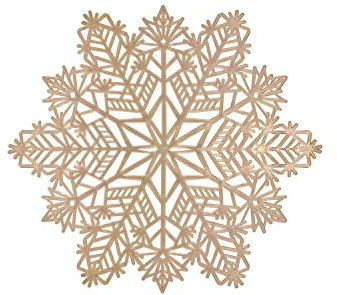 WUBAYI 3 Pieces Christmas Snowflake Placemats Golden Metal Holiday Vinyl Table Mats, Washable, Suitable For Holiday Dinner Table Top Tablecloth Decoration (Gold)