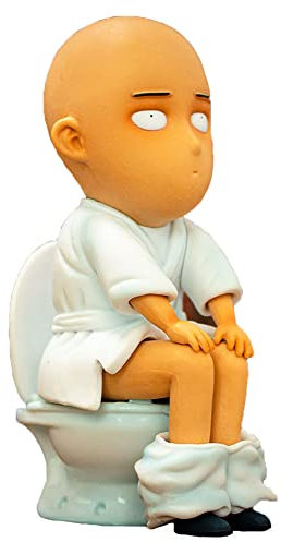 One Punch Man Figur Saitama Toilettenfigur 15 cm Anime Saitama Sensei Lustige Niedliche Actionfigur PVC Statue Modell Sammlung Dekoration