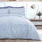 Sleepdown Ditsy Flowers Bettwäsche-Set mit Bändern, Rückseite, weich, pflegeleicht, 200 x 200 cm, Blau/Weiß