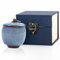 HCLRW Mini-Asche-Urnen, Keramik-Gedenkurnen, für 14 Kubikzoll Asche, Mini-Asche, Andenken mit exquisiter Box (blau)