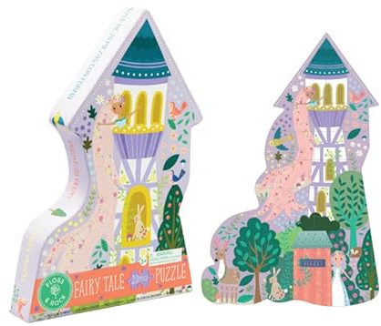 Floss & Rock Fairy Tale Castle Shaped Jigsaw Puzzle with Shaped Box, 20 Piece, 16.5 Inch