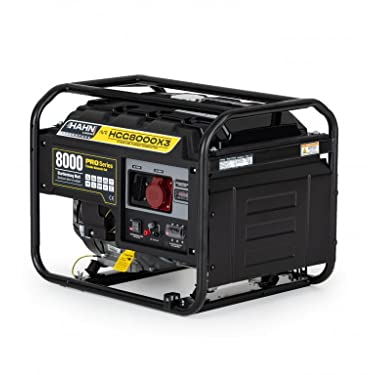 Hahn & Sohn Benzin Generator Stromerzeuger HGG 8000X | Benzin Notstromaggregat mit einem Viertakt Hochleistungsmotor | Generator Stromerzeuger leise mit 230V Modus, 97 dB/A