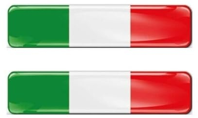 2X 3D Gel Aufkleber Italien Italy Italia 6cmx1cm Flagge Fahne Flag Stickers