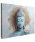 MuchoWow© Leinwandbild 40x30 cm Dekoration Wohnzimmer Bilder Aufhängen Wall Decoration Living Room Wohnungs Deko Moderne Buddha - Statue - Blau - Braun - Blume