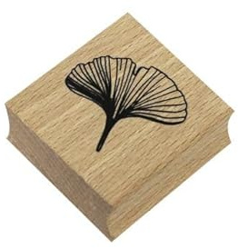 Artoz Stempel – Holzstempel – „Ginkgoblatt“ – 40 x 40 mm – Motivstempel zum Kartenbasteln für Einladungen, Geburtstag, Grüße