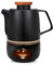TELANKS Théière en céramique avec passoire et réchaud 850 ml, théière avec passoire amovible, noire