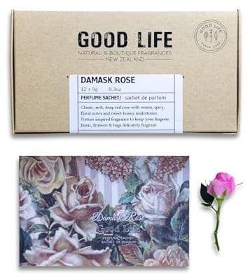 Good Life Damaszener Rose Schrankduft Vintage | Entwickelt in Neuseeland | 12 Duftsäckchen