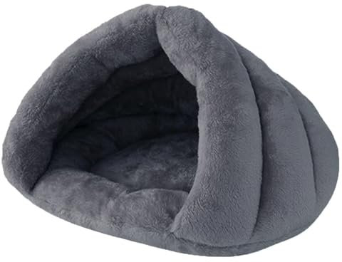 GESKIC Panier pour Chat Chien Sac de Couchage de Chat Panier Rond en Peluche Douce pour Fond antidérapant, Nid Chaud Lit pour Animal de Compagnie Grotte pour Chat