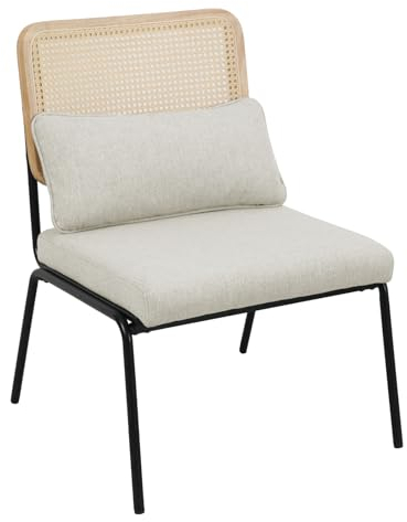 SVITA Svea Loungesessel Rattansessel Retrosessel Holz Rattan Indoor Vintage skandinavisch modern Wohnzimmer Lesezimmer Wartezimmer Creme