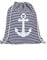 Cepewa Matchbeutel Anker maritim | blau weiß gestreift Polyester Baumwolle | Turnbeutel Rucksack Kordelzüge Tragetasche (1 x Matchbeutel blau gestreift)