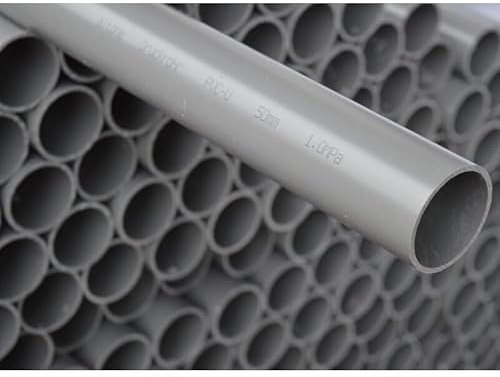 PVC U Rohr 50mm Außendurchmesser - graues Rohr zum Kleben - Meterware