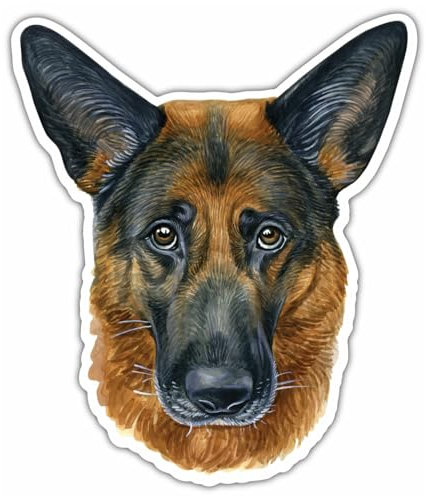 Samunshi® Deutscher Schäferhund Aufkleber Car Decal Sticker für Mofa Fahrrad Roller oder Auto Sticker Fahrrad Mtb Mountainbike Rennrad Hund Dog Dogo 30cm Deutscher Schäferhund